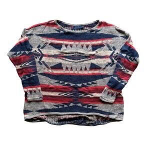 Polo Ralph Lauren Womens Aztec Loose Knit Multicolor Sweater Size Medium